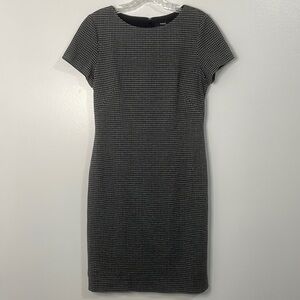 Theory Betty Short Sleeve Sheath Dress Mini Fall Grid Size 8